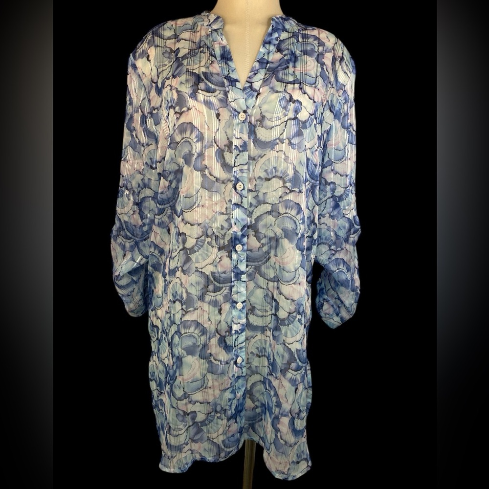 Tommy Bahama Blue Floral Blouse
